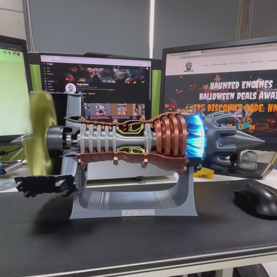 ENGINEKITOR  Large TR900 Turbofan Engine Model Kit With Adjustable Speed&Lighting Model Kit (48CM/18.8IN)