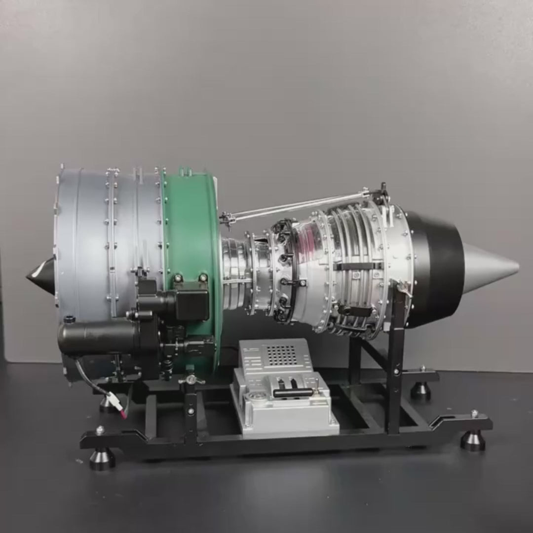 TECHING 1/10 1000+Pcs DIY Full Metal Electric Twin-Spool Turbofan Aircraft Jet Engine Model Kit - Build Your Own Working Engine