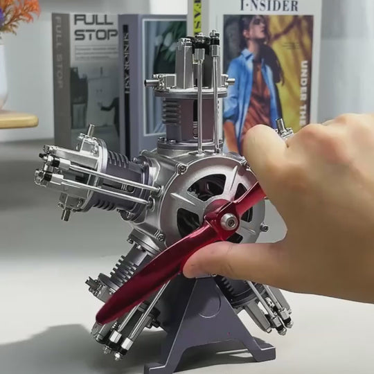 Kit de modèle de moteur radial 5 cylindres TECHING - Moteur d'avion entièrement en métal 1:6 - Construisez votre propre moteur radial