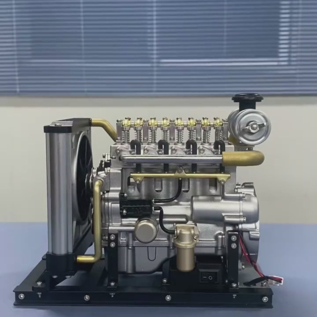 Kit de modèle de moteur diesel miniature L4 entièrement en métal TECHING 1:10 - Moteur OHV 4 cylindres à monter soi-même