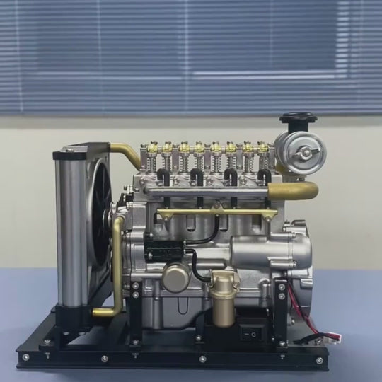 Kit de modèle de moteur diesel miniature L4 entièrement en métal TECHING 1:10 - Moteur OHV 4 cylindres à monter soi-même