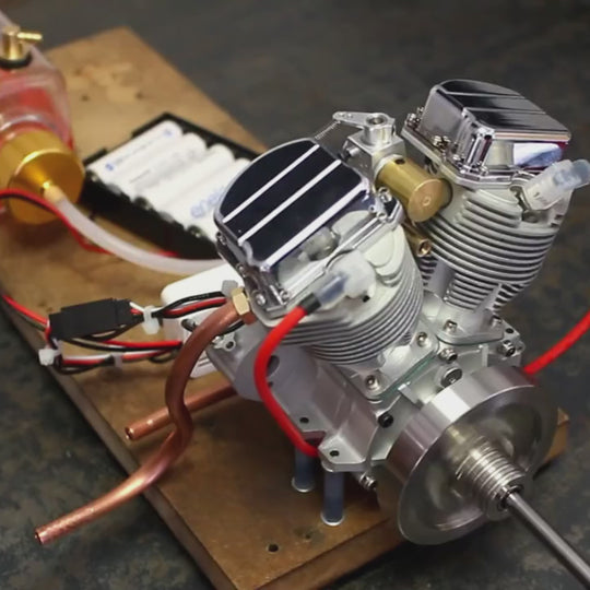 CISON FG-VT9 9cc V2 Twin-Cylinder 4-Stroke Air-Cooled Gas Engine for RC Motorcycles-Build Your Own Engine