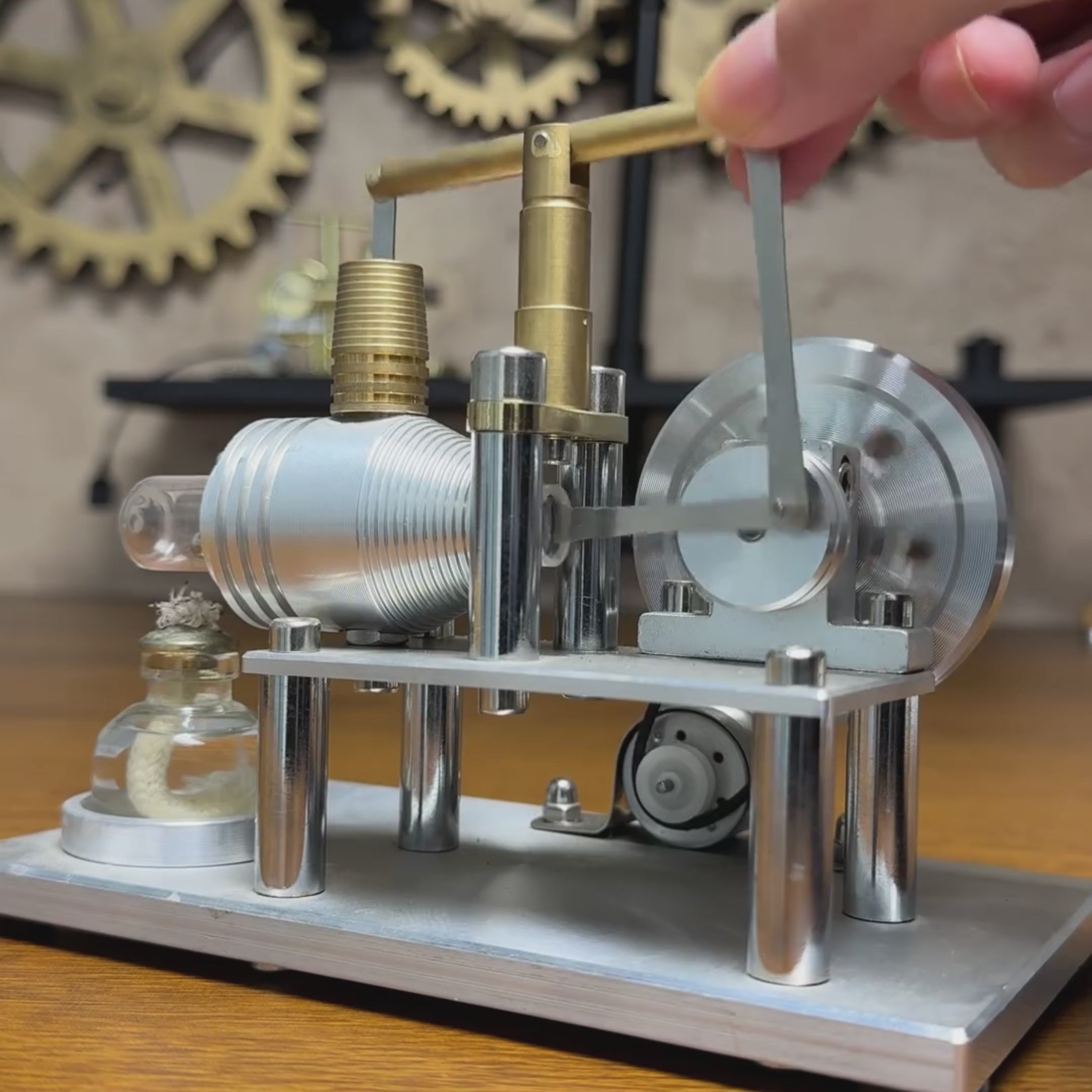 Stirling engine generator steam engine multifunctional desktop mini steam engine model with LED lights